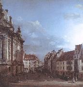 BELLOTTO, Bernardo Dresden, the Frauenkirche and the Rampische Gasse china oil painting reproduction